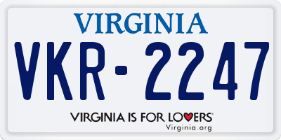 VA license plate VKR2247