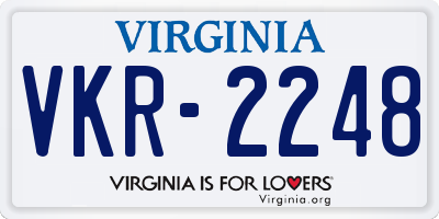 VA license plate VKR2248