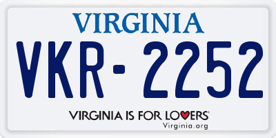 VA license plate VKR2252