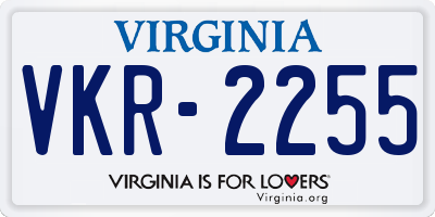 VA license plate VKR2255