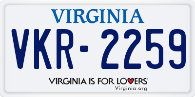 VA license plate VKR2259