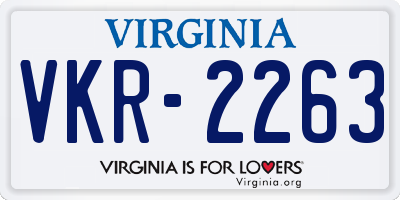 VA license plate VKR2263