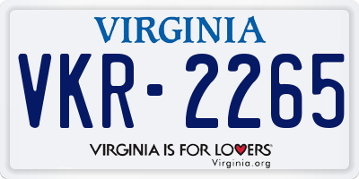 VA license plate VKR2265