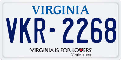 VA license plate VKR2268