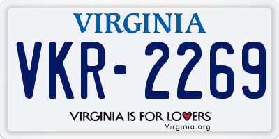 VA license plate VKR2269