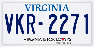 VA license plate VKR2271