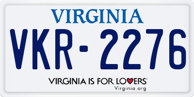 VA license plate VKR2276