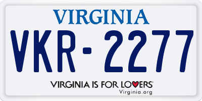 VA license plate VKR2277