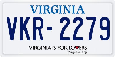 VA license plate VKR2279