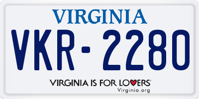 VA license plate VKR2280