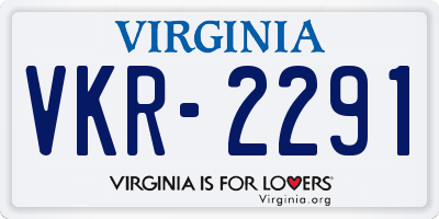 VA license plate VKR2291