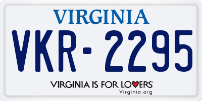VA license plate VKR2295