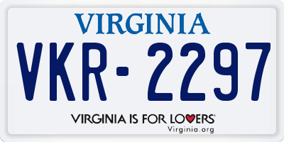 VA license plate VKR2297
