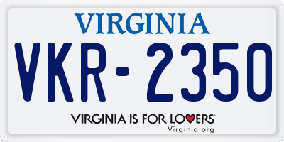VA license plate VKR2350
