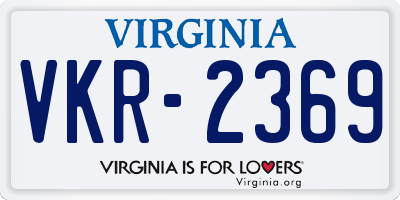 VA license plate VKR2369