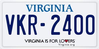 VA license plate VKR2400