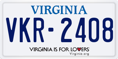 VA license plate VKR2408