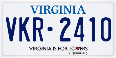 VA license plate VKR2410