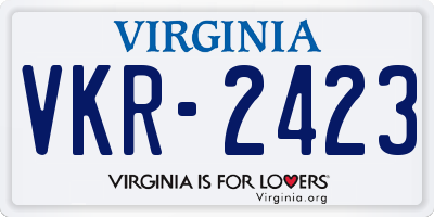 VA license plate VKR2423