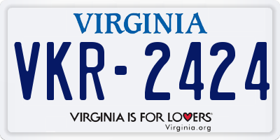 VA license plate VKR2424