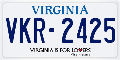 VA license plate VKR2425