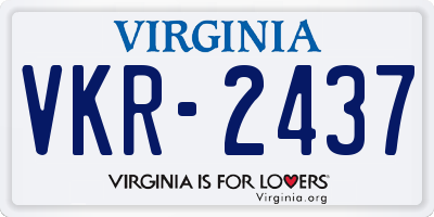VA license plate VKR2437