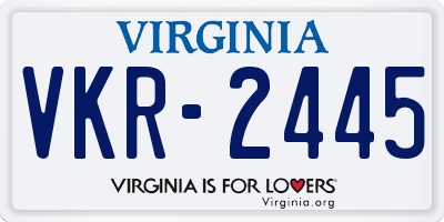 VA license plate VKR2445