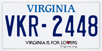 VA license plate VKR2448