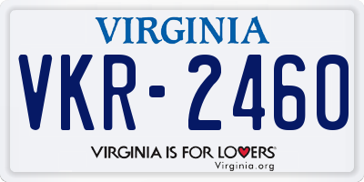 VA license plate VKR2460