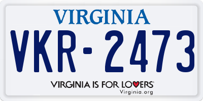 VA license plate VKR2473