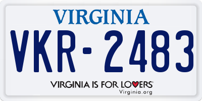 VA license plate VKR2483
