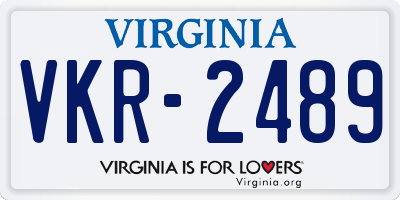 VA license plate VKR2489