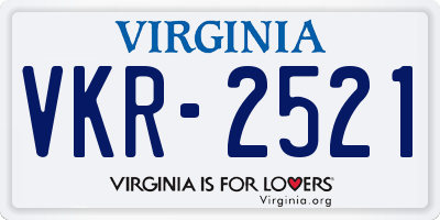 VA license plate VKR2521