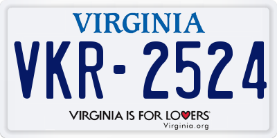 VA license plate VKR2524