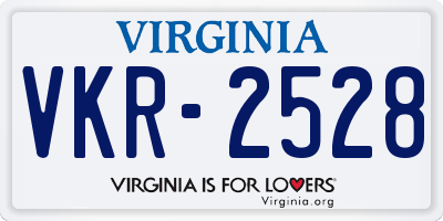 VA license plate VKR2528