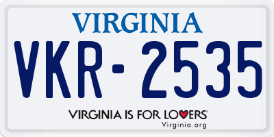 VA license plate VKR2535