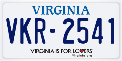 VA license plate VKR2541