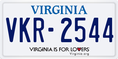 VA license plate VKR2544
