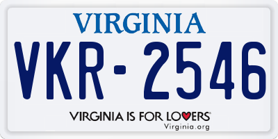 VA license plate VKR2546