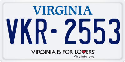 VA license plate VKR2553