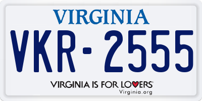 VA license plate VKR2555
