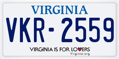 VA license plate VKR2559