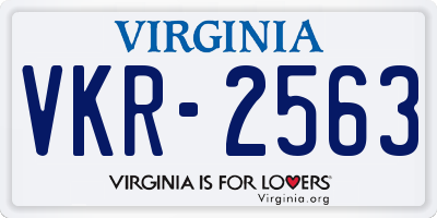 VA license plate VKR2563
