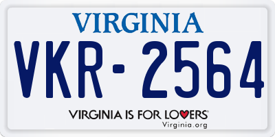 VA license plate VKR2564
