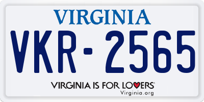 VA license plate VKR2565