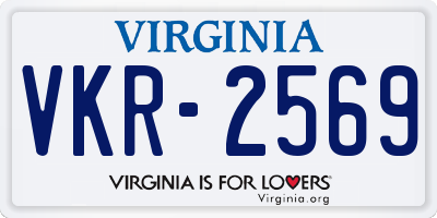 VA license plate VKR2569