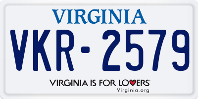 VA license plate VKR2579