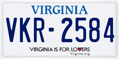 VA license plate VKR2584