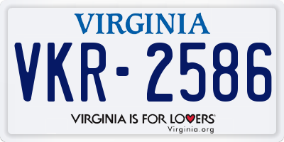 VA license plate VKR2586