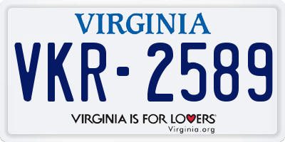 VA license plate VKR2589